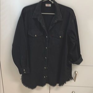 Levi’s frayed hem utility tunic shirt